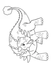 Free Download PDF Books, Cute Ankylosaurus Dinosaur Coloring Template