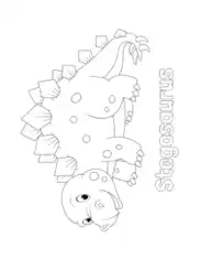 Cute Stegosaurus For Kids Dinosaur Coloring Template