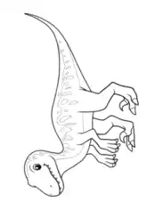 Cute Theropod Dinosaur Coloring Template