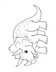 Free Download PDF Books, Cute Triceratops Dinosaur Coloring Template