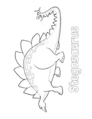 Easy Stegosaurus Dinosaur Coloring Template