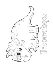 Easy Triceratops For Preschoolers Dinosaur Coloring Template