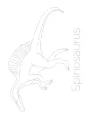 Free Download PDF Books, Spinosaurus Tracing Picture Dinosaur Coloring Template