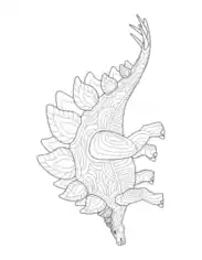 Stegosaurus Doodle For Adults Dinosaur Coloring Template