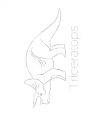Free Download PDF Books, Triceratops Tracing Picture Dinosaur Coloring Template