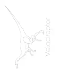 Free Download PDF Books, Velociraptor Tracing Picture Dinosaur Coloring Template