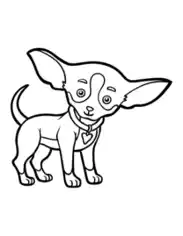 Chihuahua Outline Dog Coloring Template