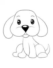 Free Download PDF Books, Cute Dog Preschoolers Dog Coloring Template