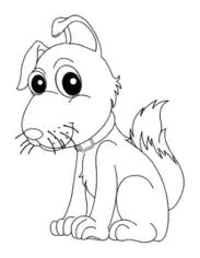 Free Download PDF Books, Cute Dog Sitting Dog Coloring Template