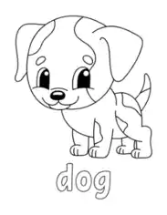 Cute Preschoolers Dog Coloring Template