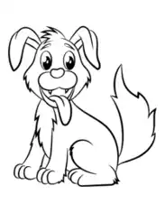 Free Download PDF Books, Cute Puppy Smiling Cartoon Dog Coloring Template