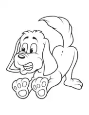 Free Download PDF Books, Funny Cartoon Dog Stopping Dog Coloring Template