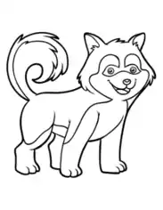 Free Download PDF Books, Husky Outline Dog Coloring Template