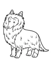 Free Download PDF Books, Rough Collie Outline Dog Coloring Template