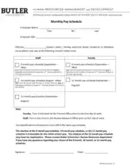 Monthly Pay Schedule Template