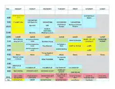 Clinical Group Schedule Sample Template