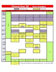 Free Download PDF Books, Fitness Class Schedule Template