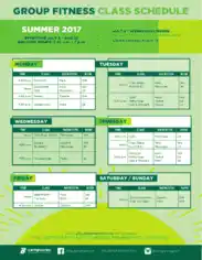 Group Fitness Class Schedule Template
