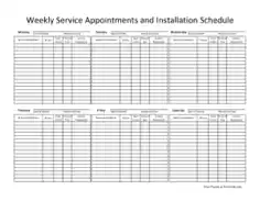 Free Download PDF Books, Weekly Appointment Schedule Template
