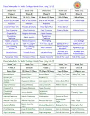 Weekly College Class Schedule Template