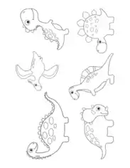 Free Download PDF Books, Cute Dinos For Preschoolers 2 Dinosaur Coloring Template