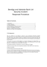 Bank Security Incident Report Template