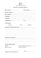 Free Download PDF Books, Club Security Incident Report Example Template