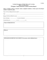 Domestic Violence Incident Report Template