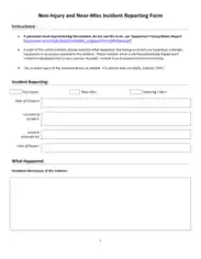 Non Injury Incident Reporting Form Template