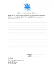 Free Download PDF Books, Pre Hospital Incident Report Template