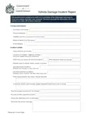 Vehicle Damage Incident Report Template
