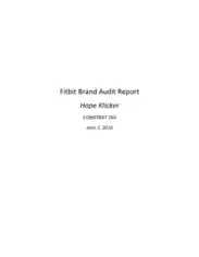 Fitbit Brand Audit Report Template
