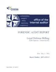 Legal Defense Billing Forensic Audit Report Template