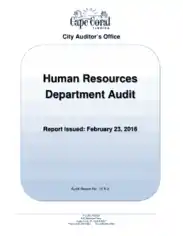 Human Resources Department Audit Report Template