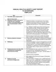 Free Download PDF Books, Annual Health and Safety Audit Report Template