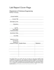 Free Download PDF Books, Chemical Lab Report Cover Page Template
