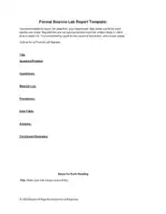 Formal Science Lab Report Template