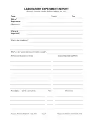 Laboratory Experiment Report Example Template