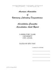 Veterinary Laboratory Accreditation Audit Report Template