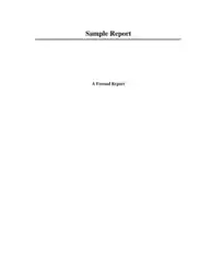 Sample Formal Report Template