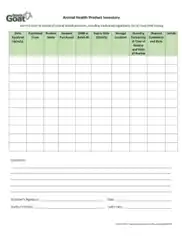 Animal Health Product Inventory Report Template