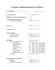 Evaluation of Marketing Research Final Report Template