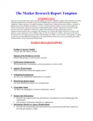 The Market Research Report Template