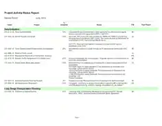 Project Activity Status Report Template