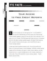 Annual Free Credit Report Form Template
