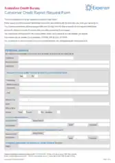 Consumer Credit Report Request Form Template