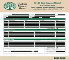 Credit Card Expense Report Form Template