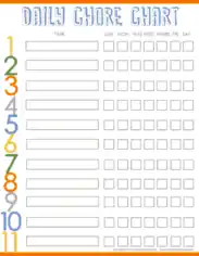 Free Download PDF Books, Daily Family Chore Chart Template