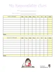 Free Download PDF Books, Daily Responsibility Chart Schedule Template