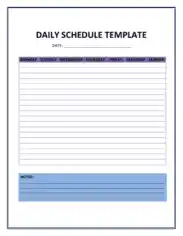 Free Download PDF Books, Daily Schedule Sample Template